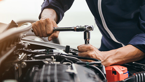 Technician Servicing Vehicle