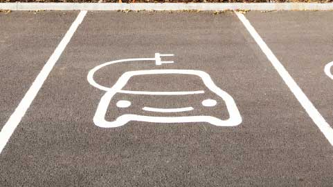 Electric Vehicle Symbol In Parking Space